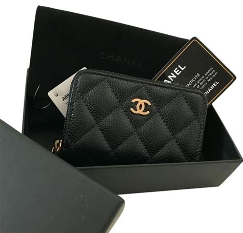 chanel light gold o zip coin purse|Chanel flap card holder.